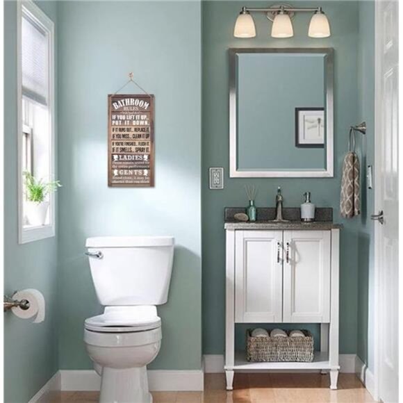 Rustic Bathroom Decor, Western Bathroom Decor, Funny Bathroom Signs Wall Decor - Picture 2 of 6